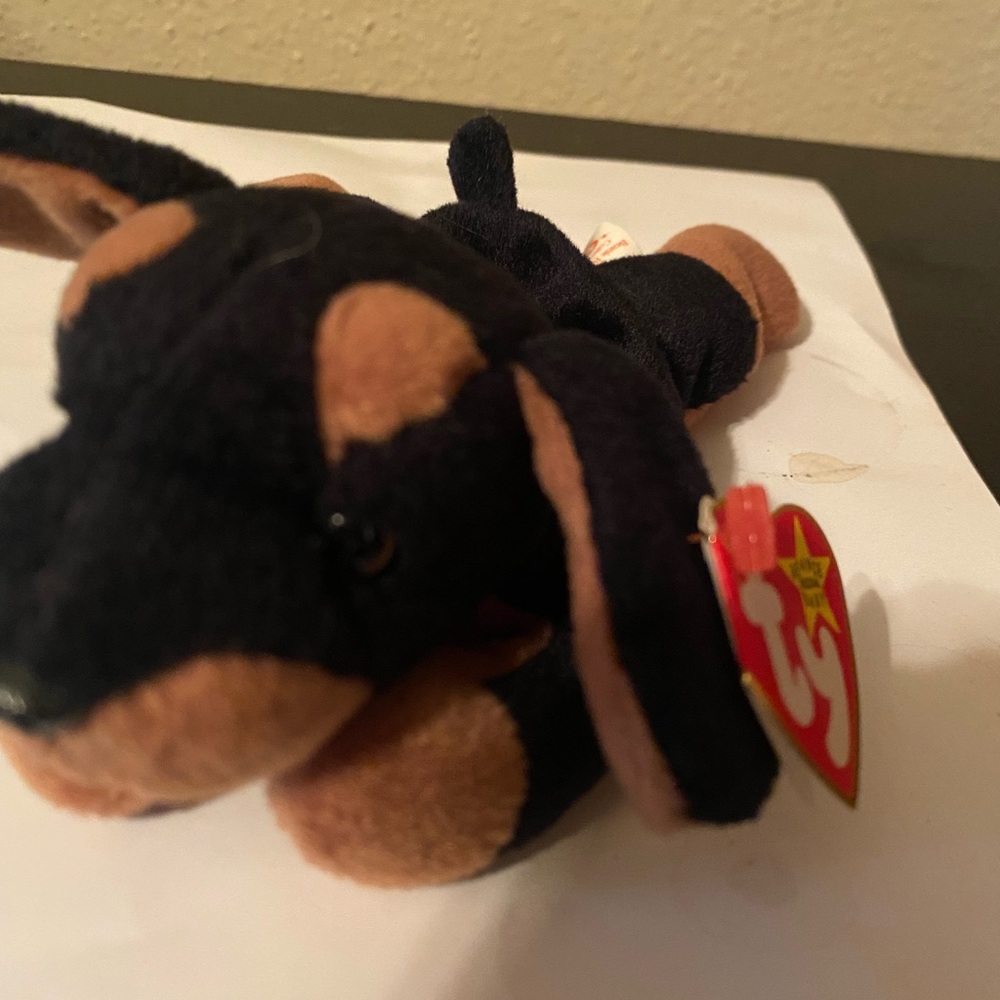 TY Plush Dachshund Dog Toy - Black and Brown